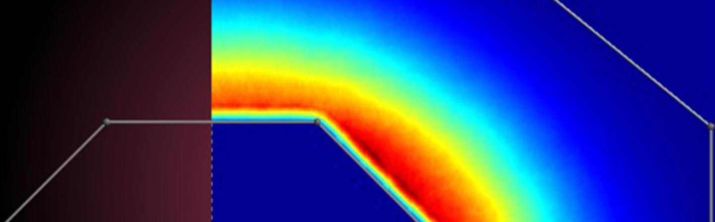 Simulation of the density of layer-forming gas particles. Simulation of the density of layer-forming gas particles.