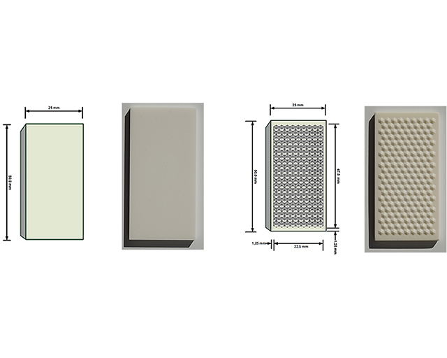 Prototypes of ceramic photocatalysis standards.